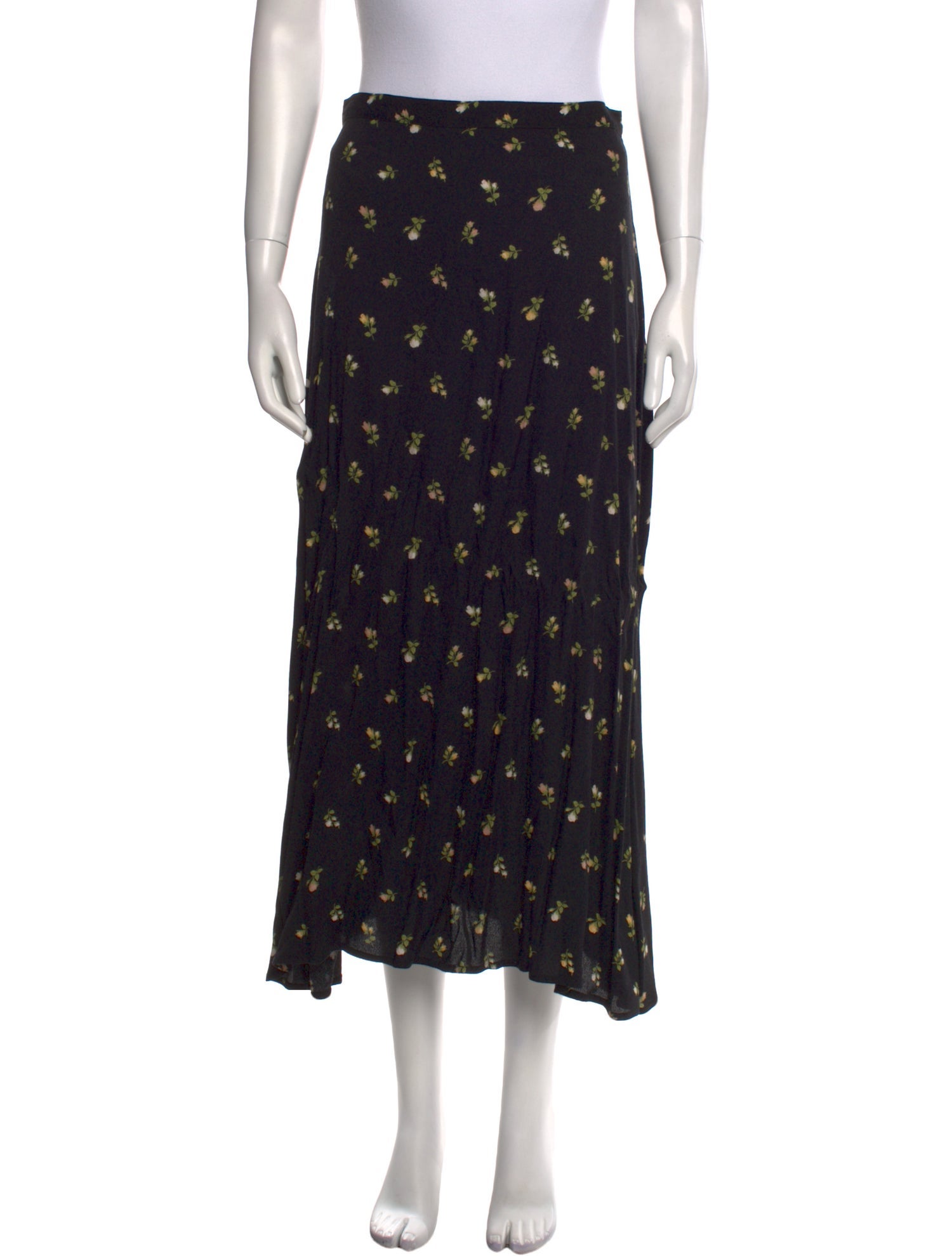 Reformation Floral Print Midi Length Skirt