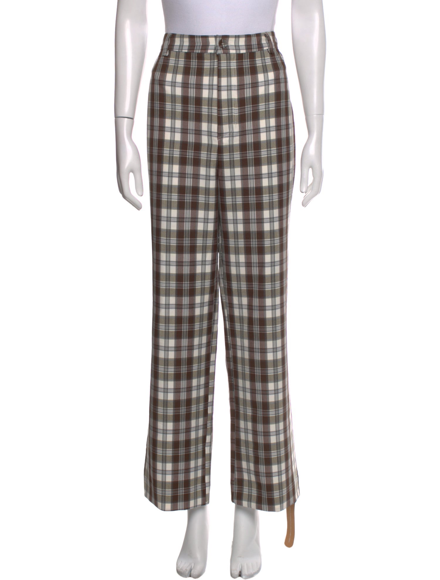 Reformation Plaid Print Wide Leg Pants w/ Tags