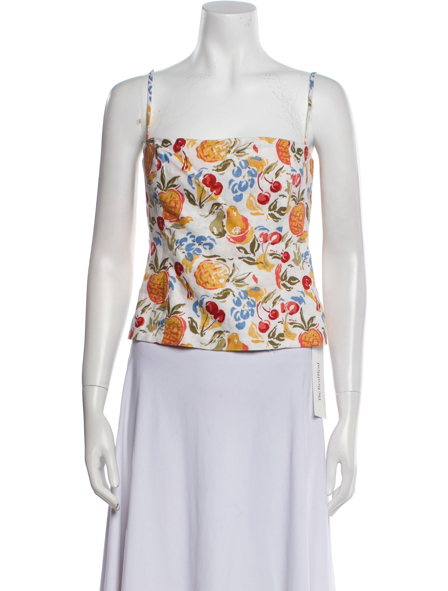 Reformation Linen Floral Print Crop Top