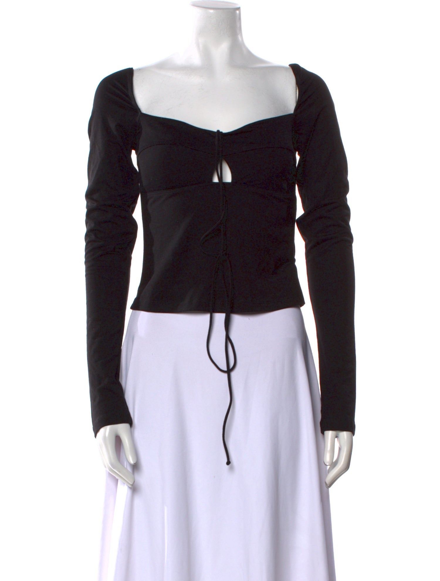 Reformation Square Neckline Long Sleeve Crop Top