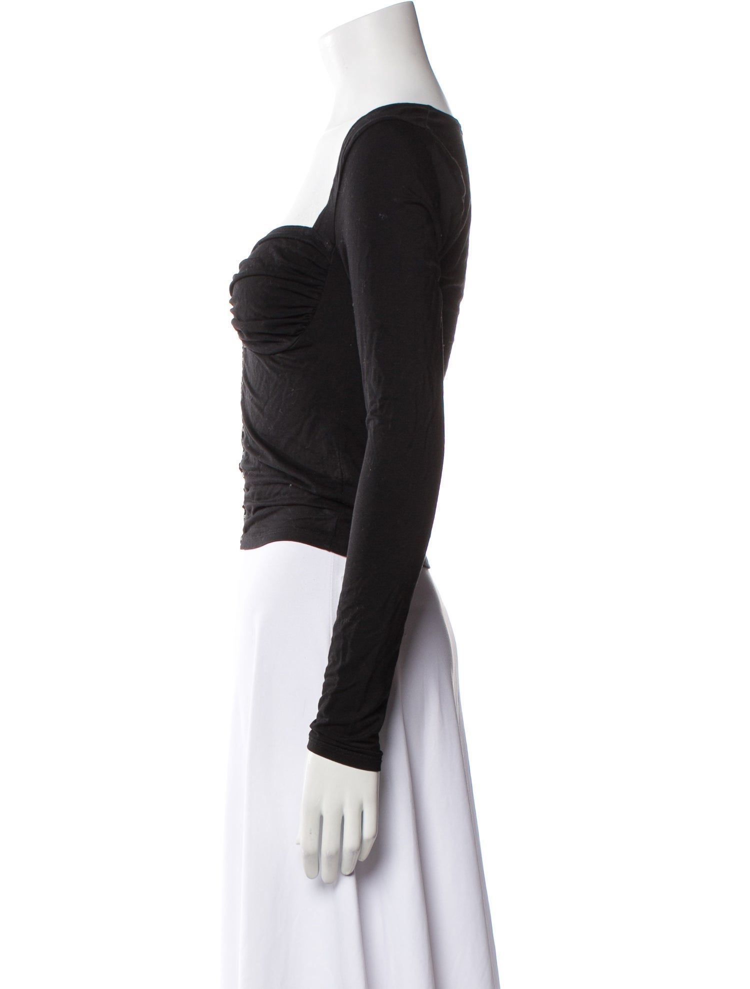 Reformation Square Neckline Long Sleeve Crop Top