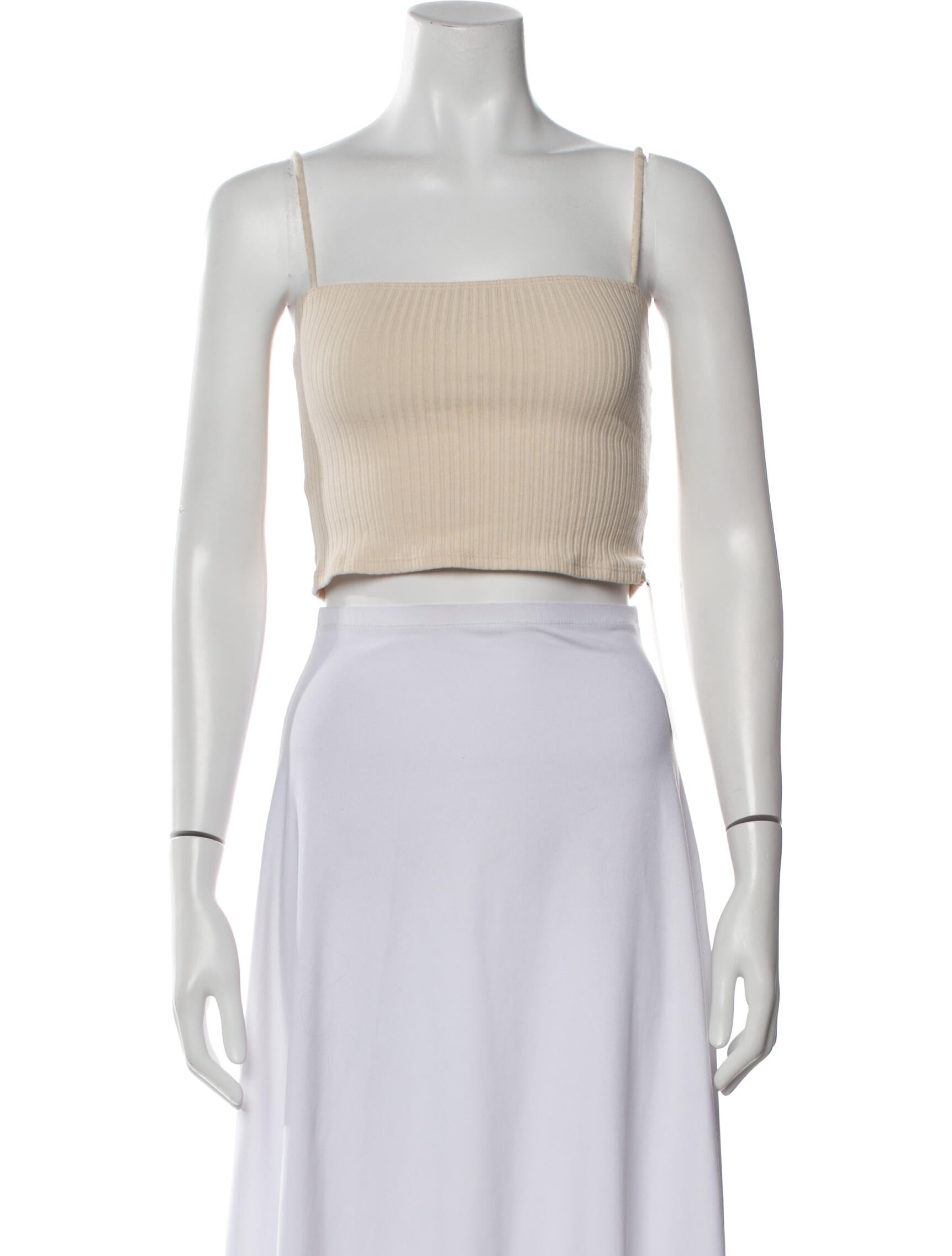Reformation Square Neckline Sleeveless Crop Top
