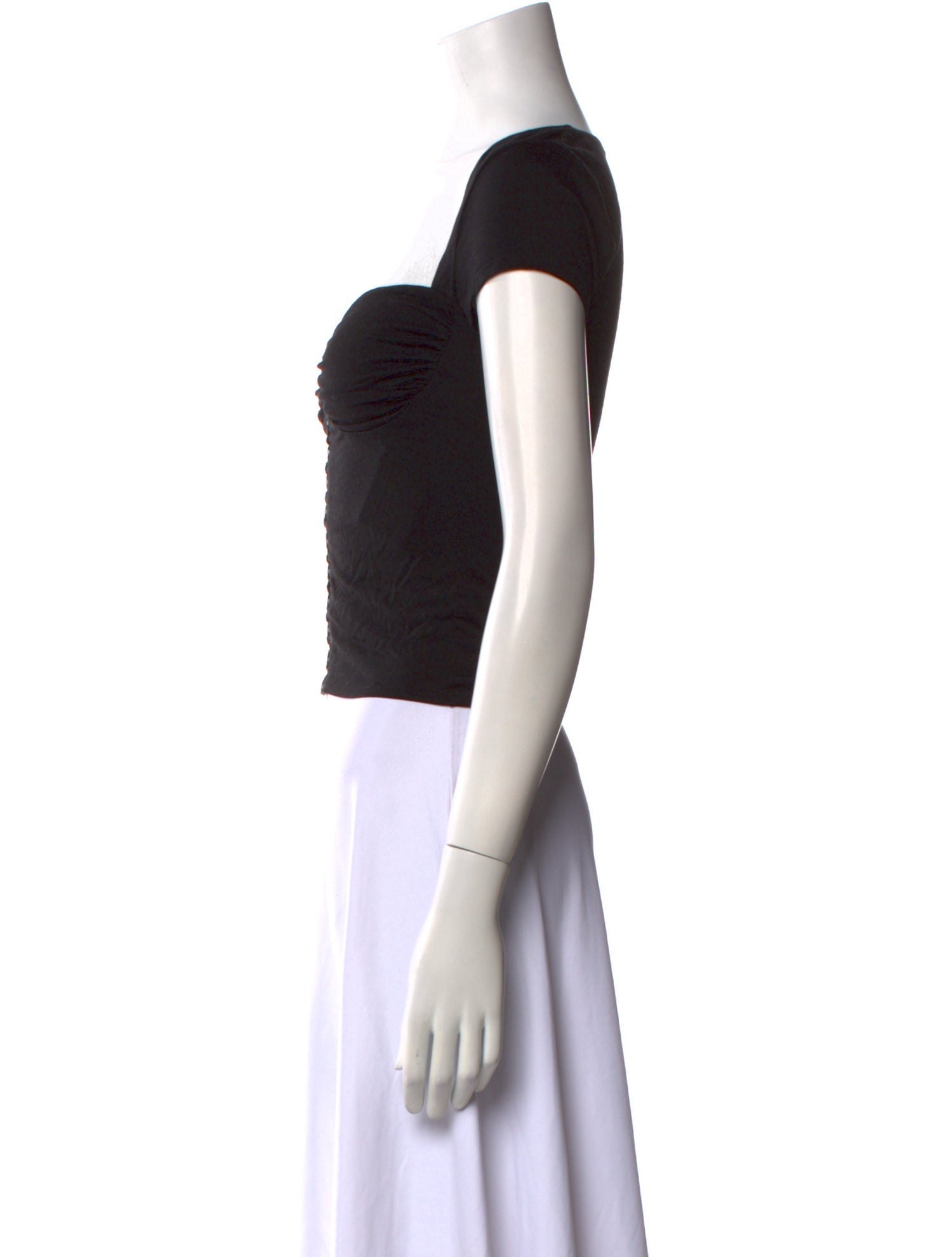 Reformation Square Neckline Short Sleeve Crop Top