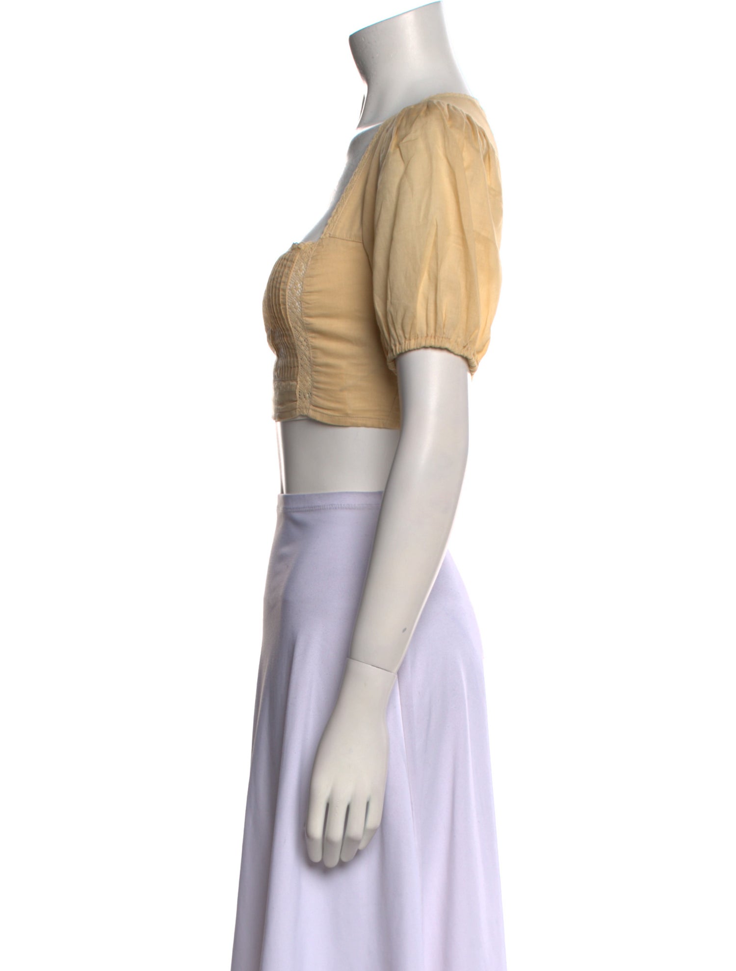 Reformation Square Neckline Short Sleeve Crop Top