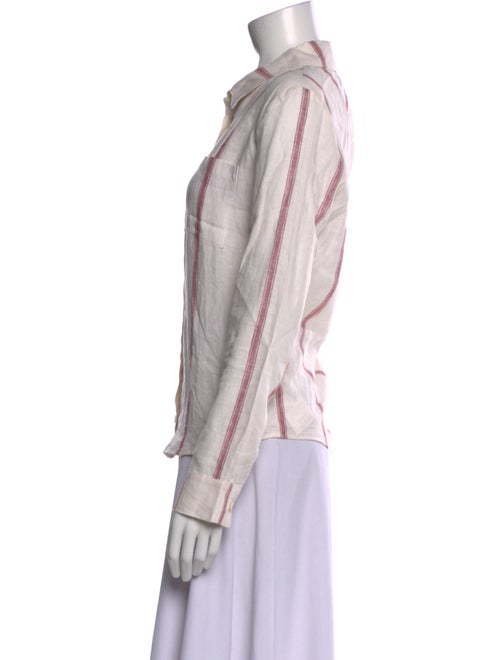 Reformation Linen Striped Button-Up Top