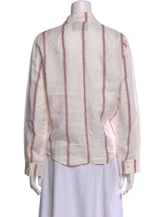 Reformation Linen Striped Button-Up Top