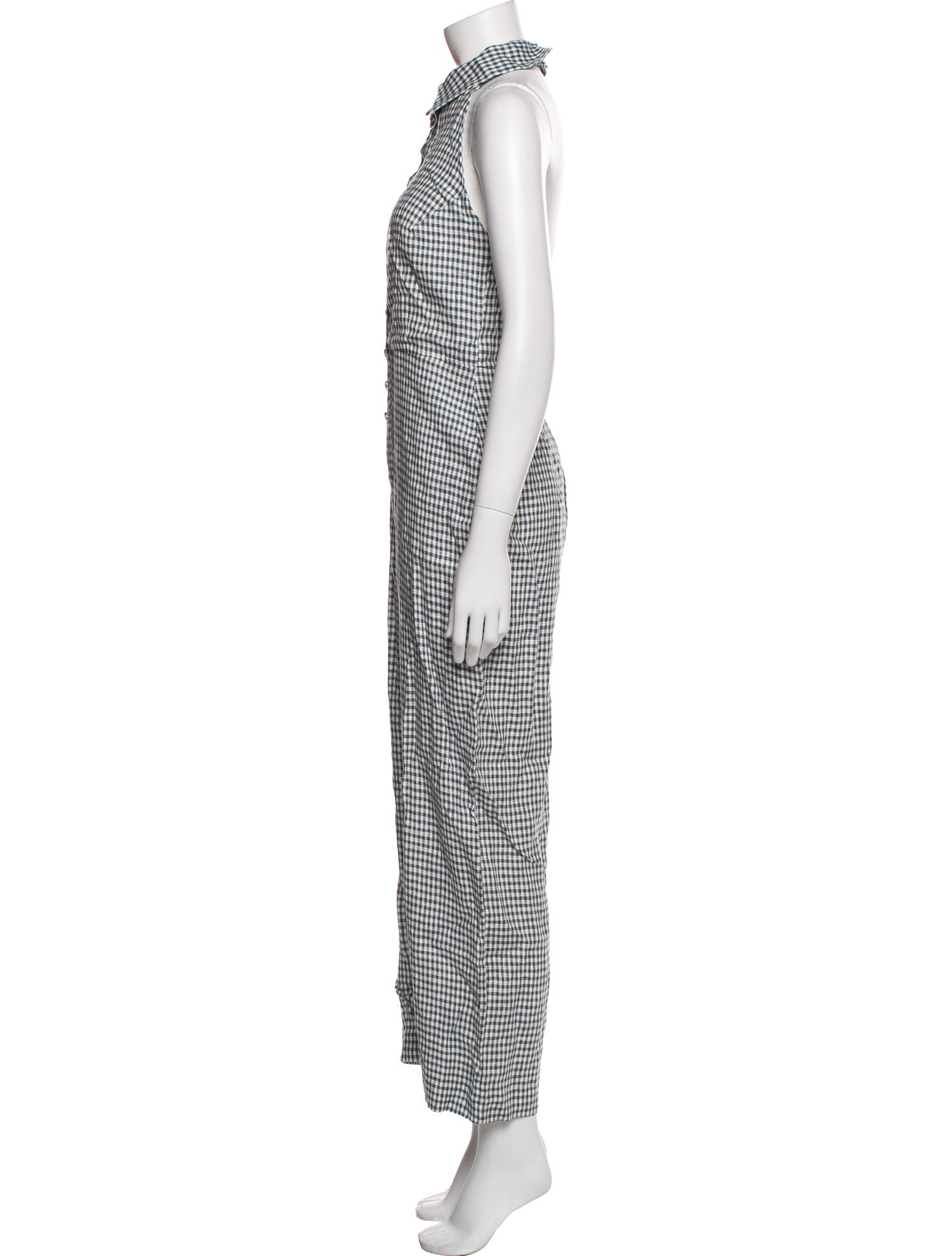 Reformation Linen Plaid Print Jumpsuit w/ Tags