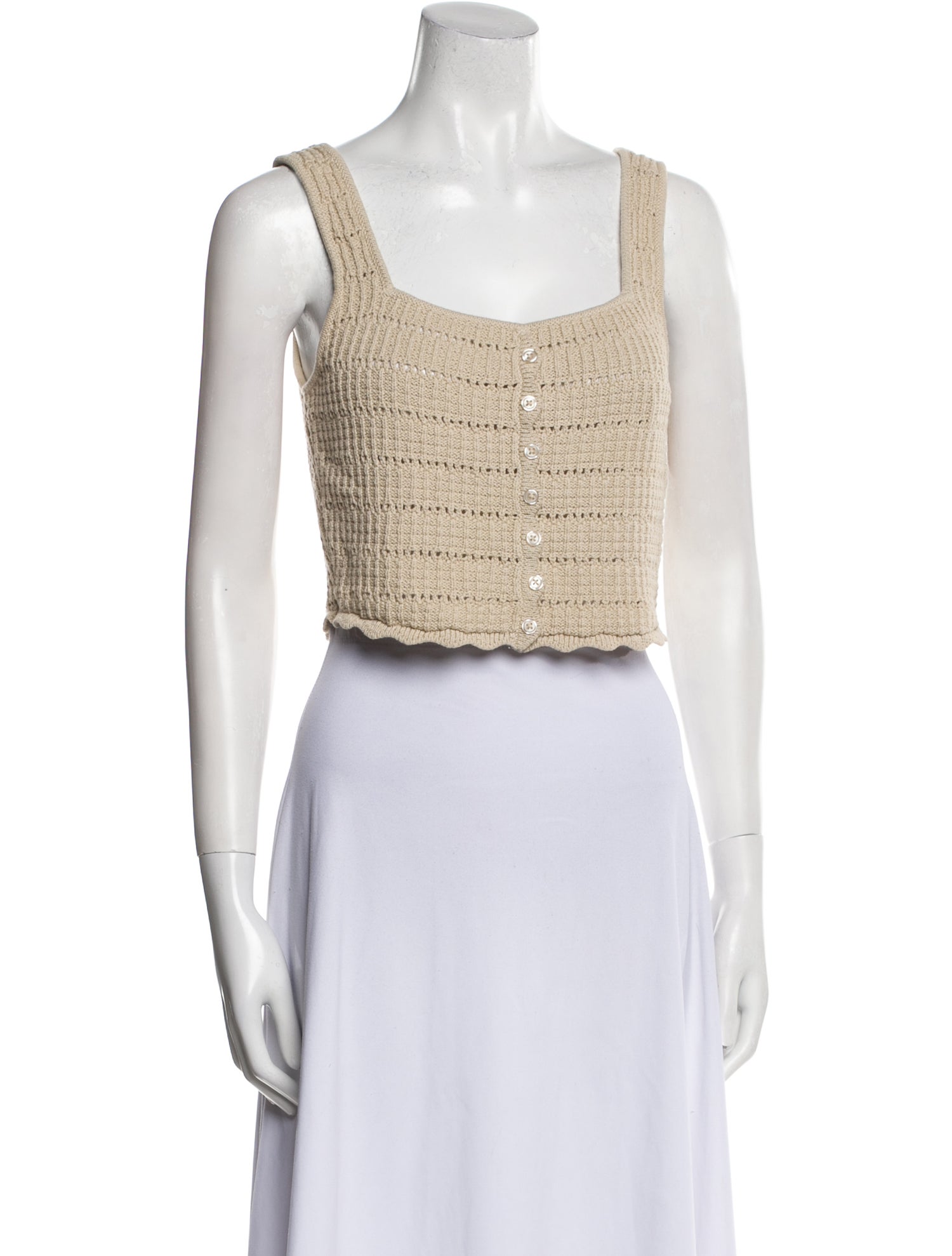 Reformation Square Neckline Sleeveless Crop Top