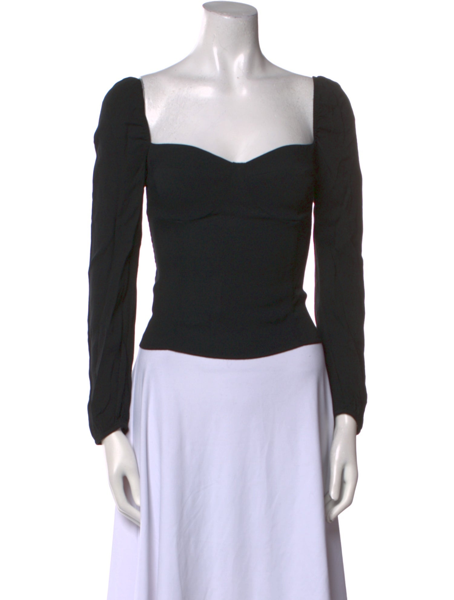 Reformation Square Neckline Long Sleeve Crop Top