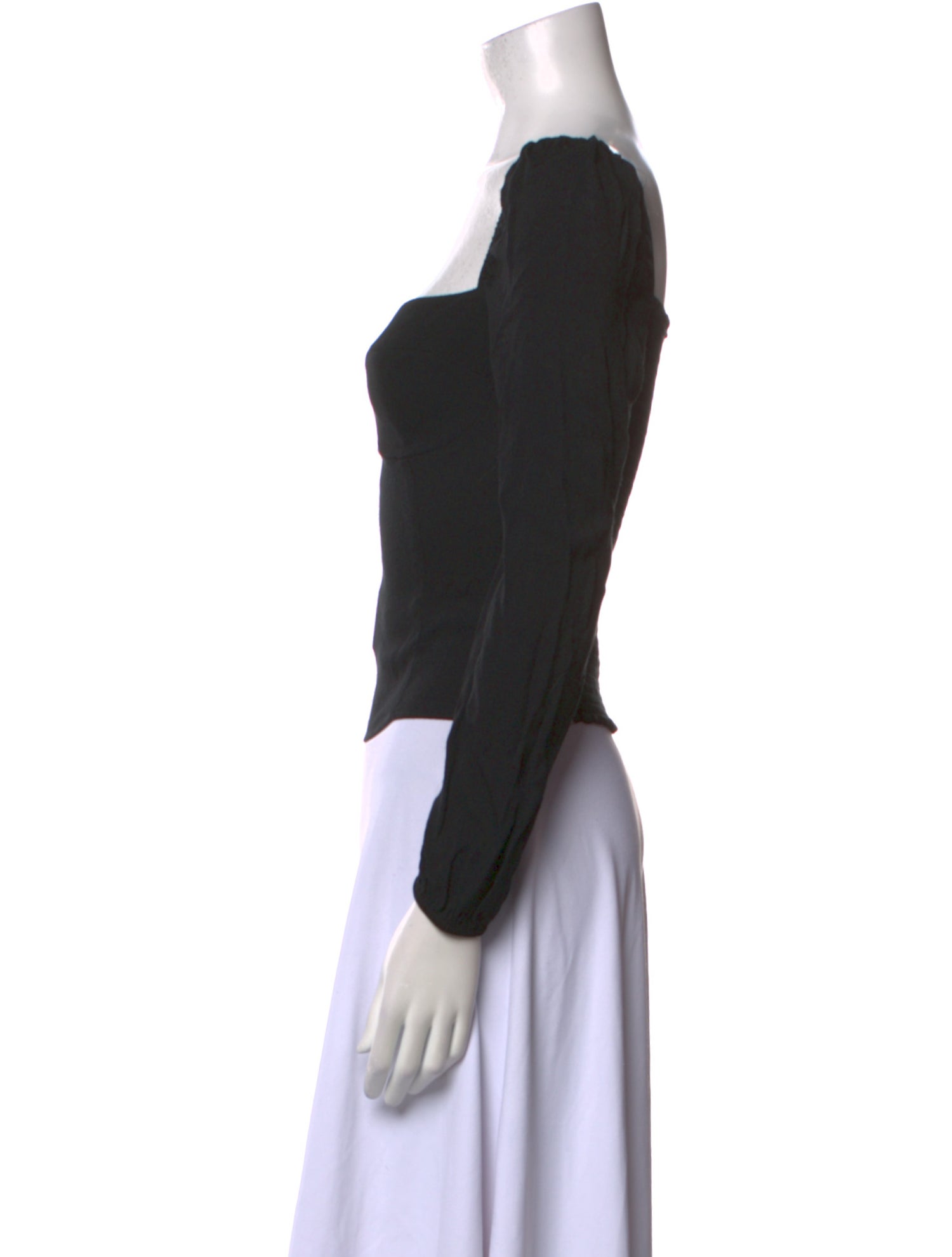 Reformation Square Neckline Long Sleeve Crop Top