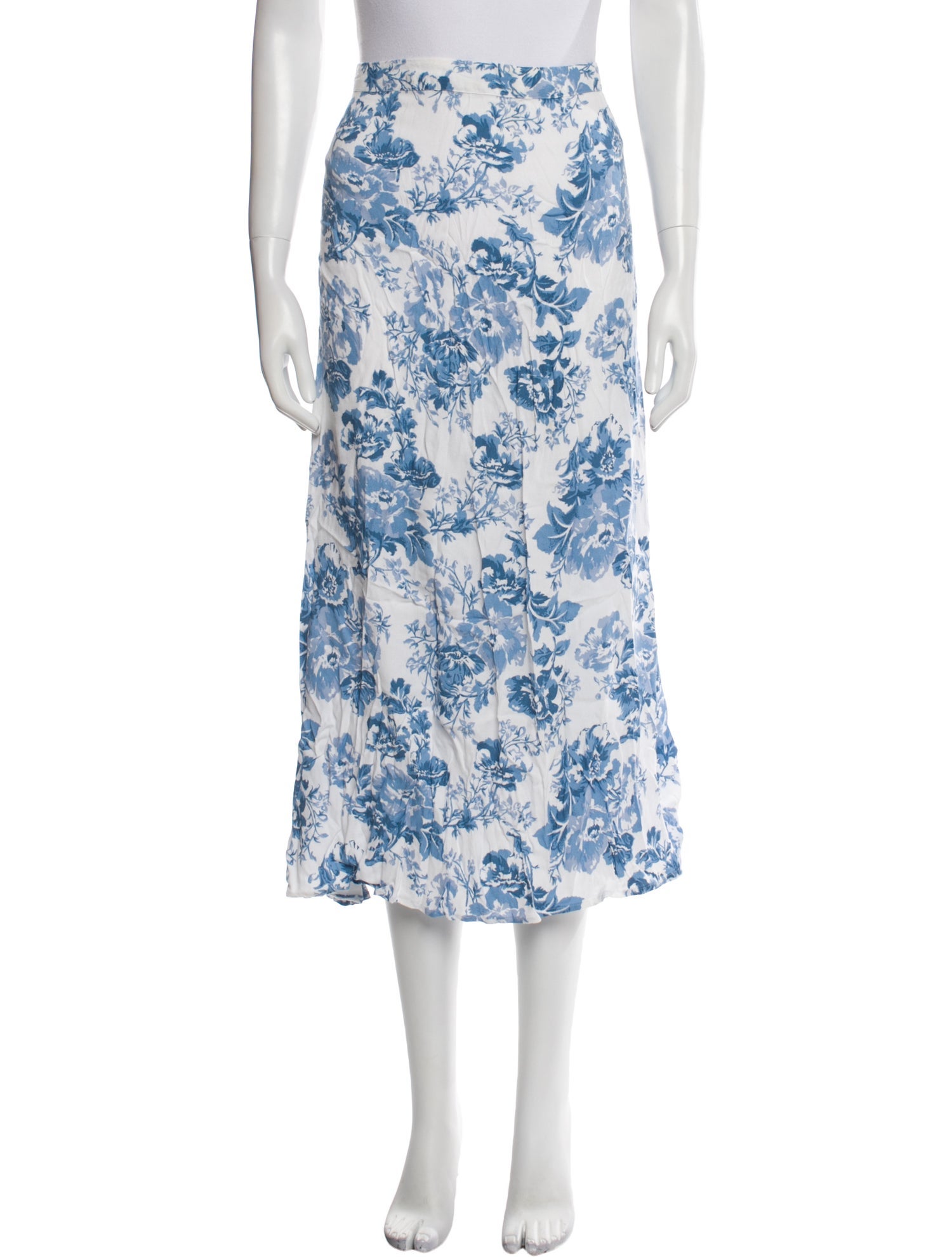 Reformation Floral Print Midi Length Skirt