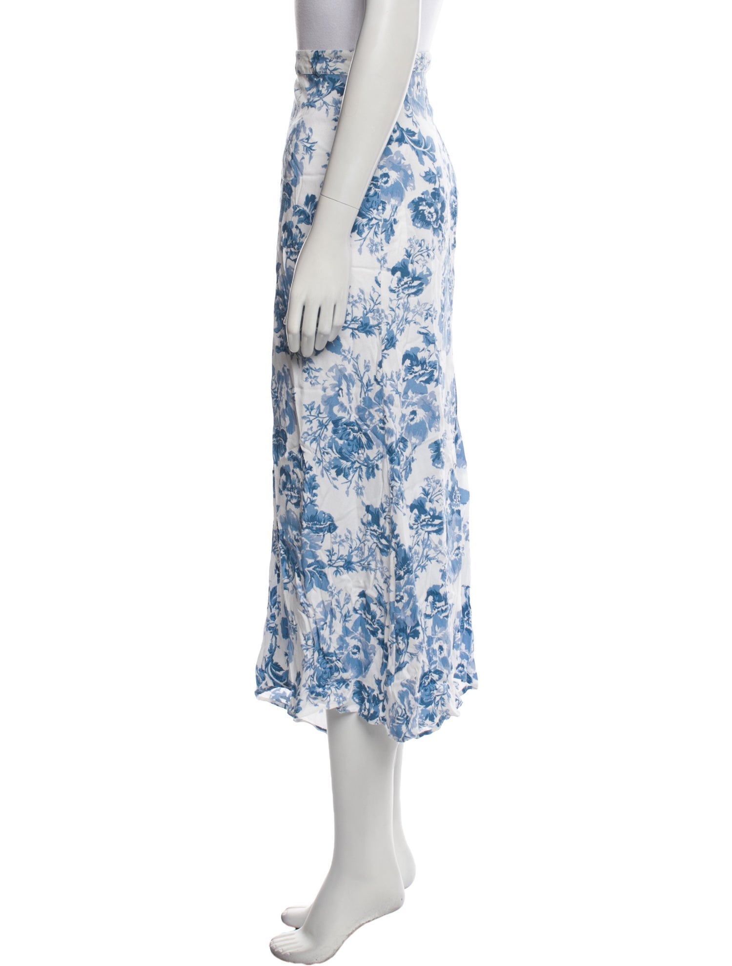 Reformation Floral Print Midi Length Skirt