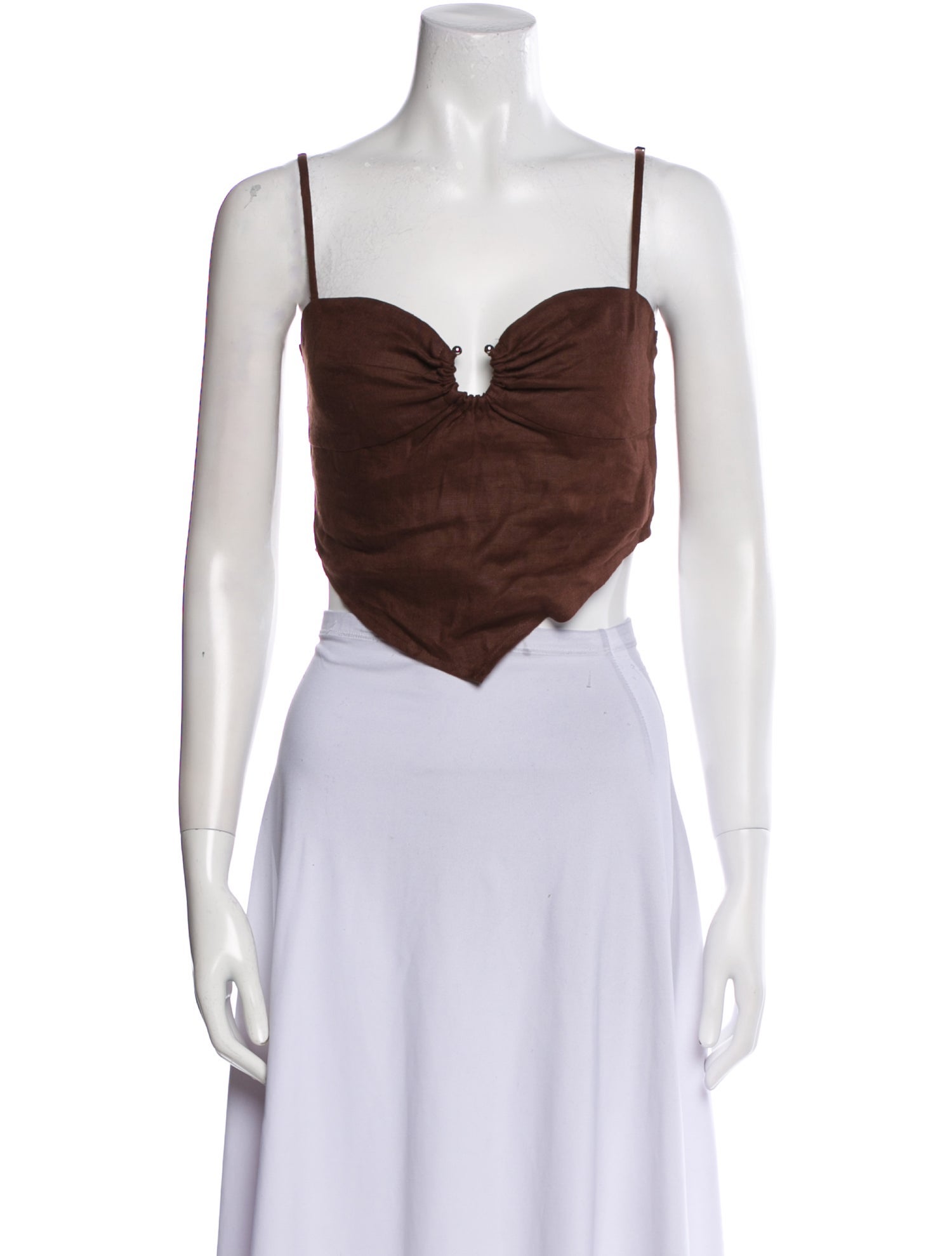 Reformation Linen Strapless Crop Top