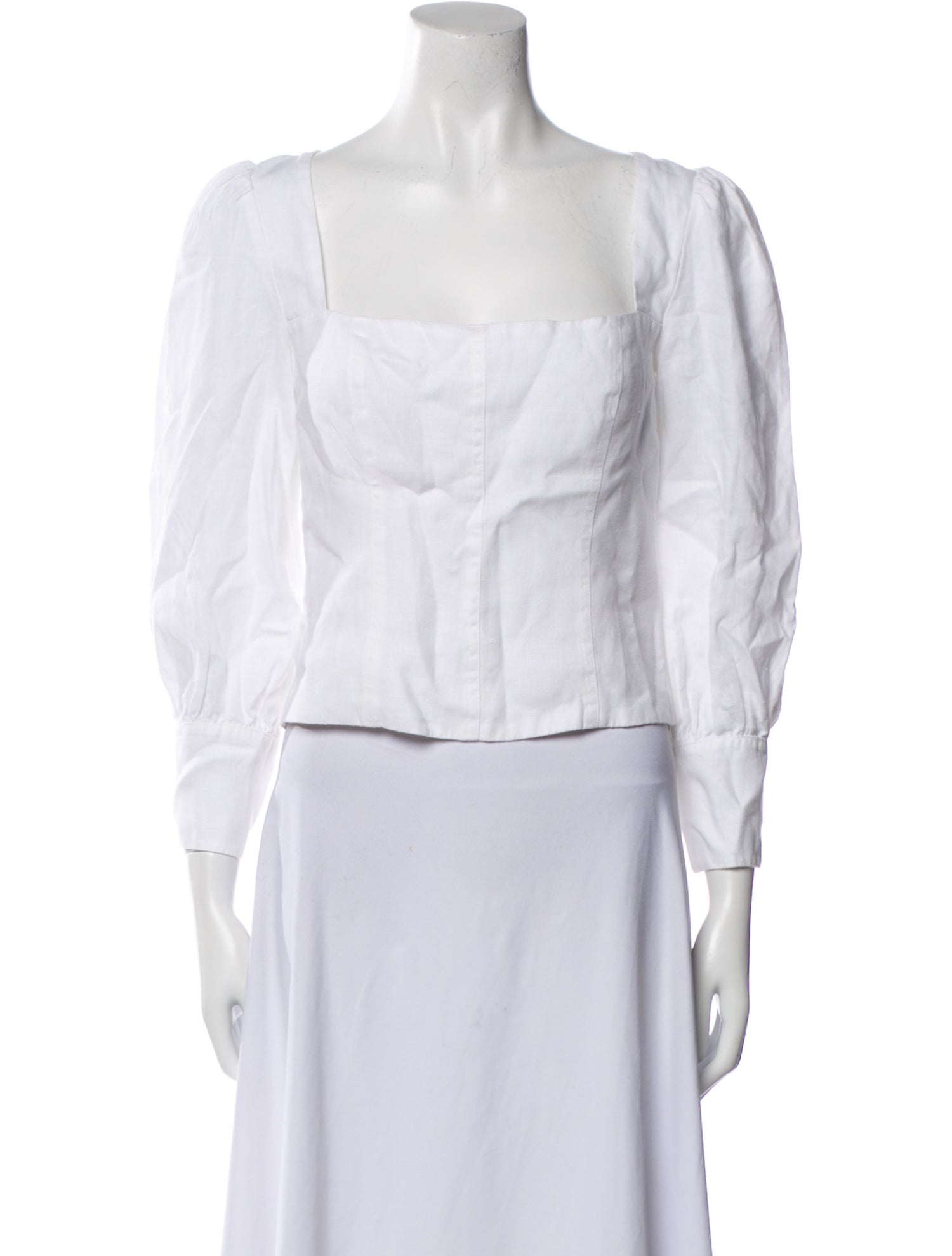 Reformation Linen Square Neckline Crop Top