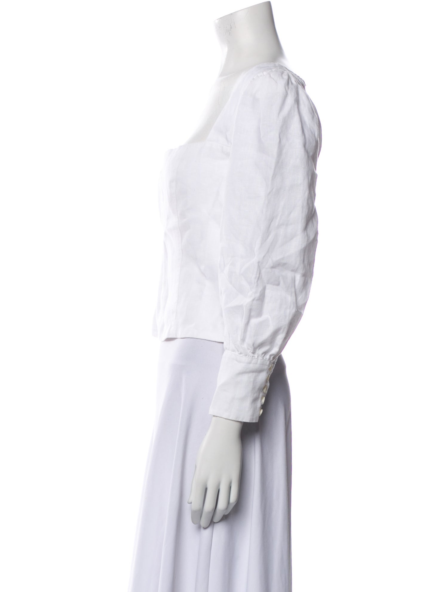 Reformation Linen Square Neckline Crop Top