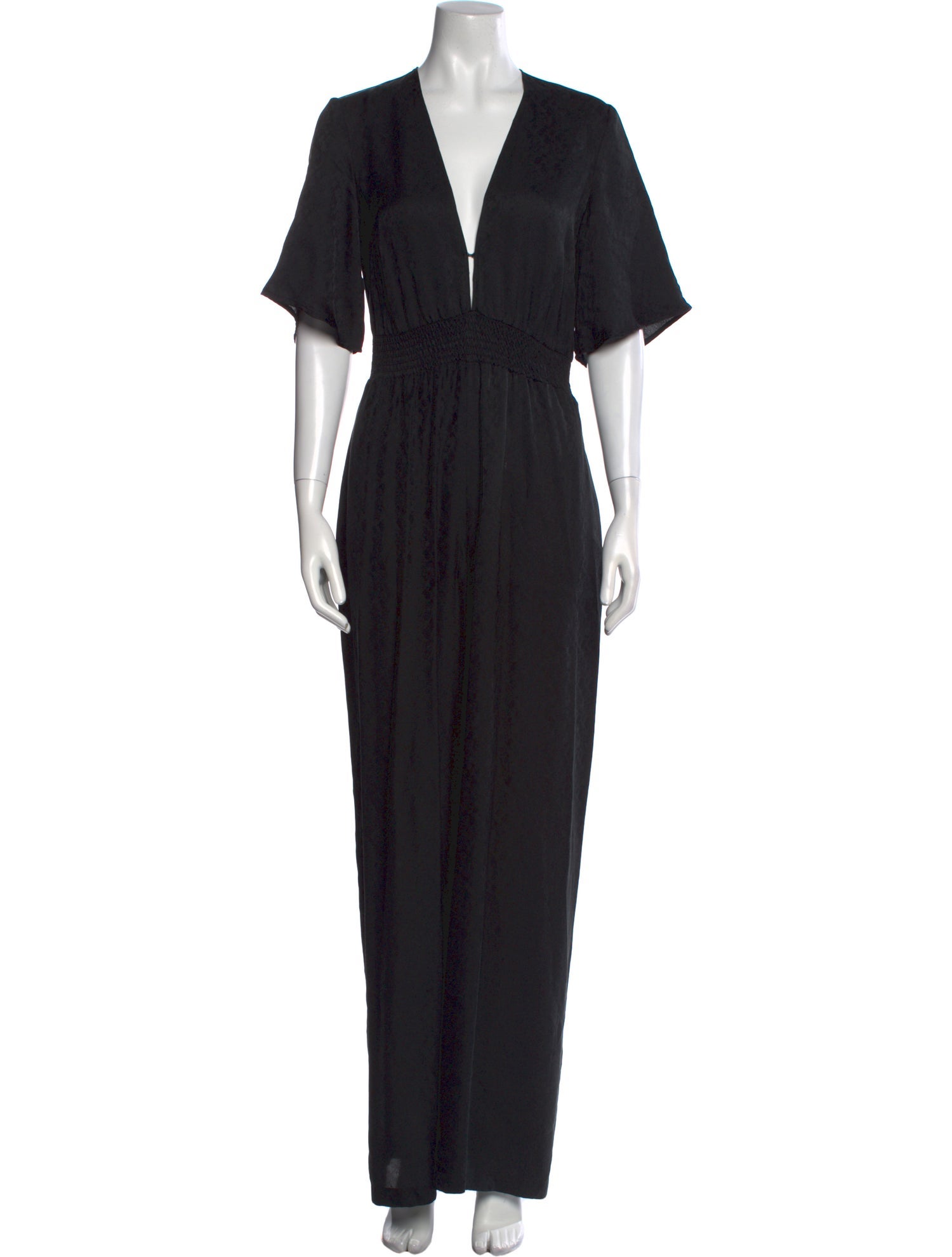 Reformation Silk V-Neck Jumpsuit