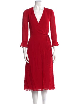 Reformation V-Neck Midi Length Dress