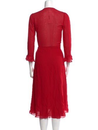 Reformation V-Neck Midi Length Dress