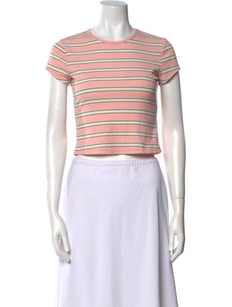Reformation Striped Crew Neck Crop Top