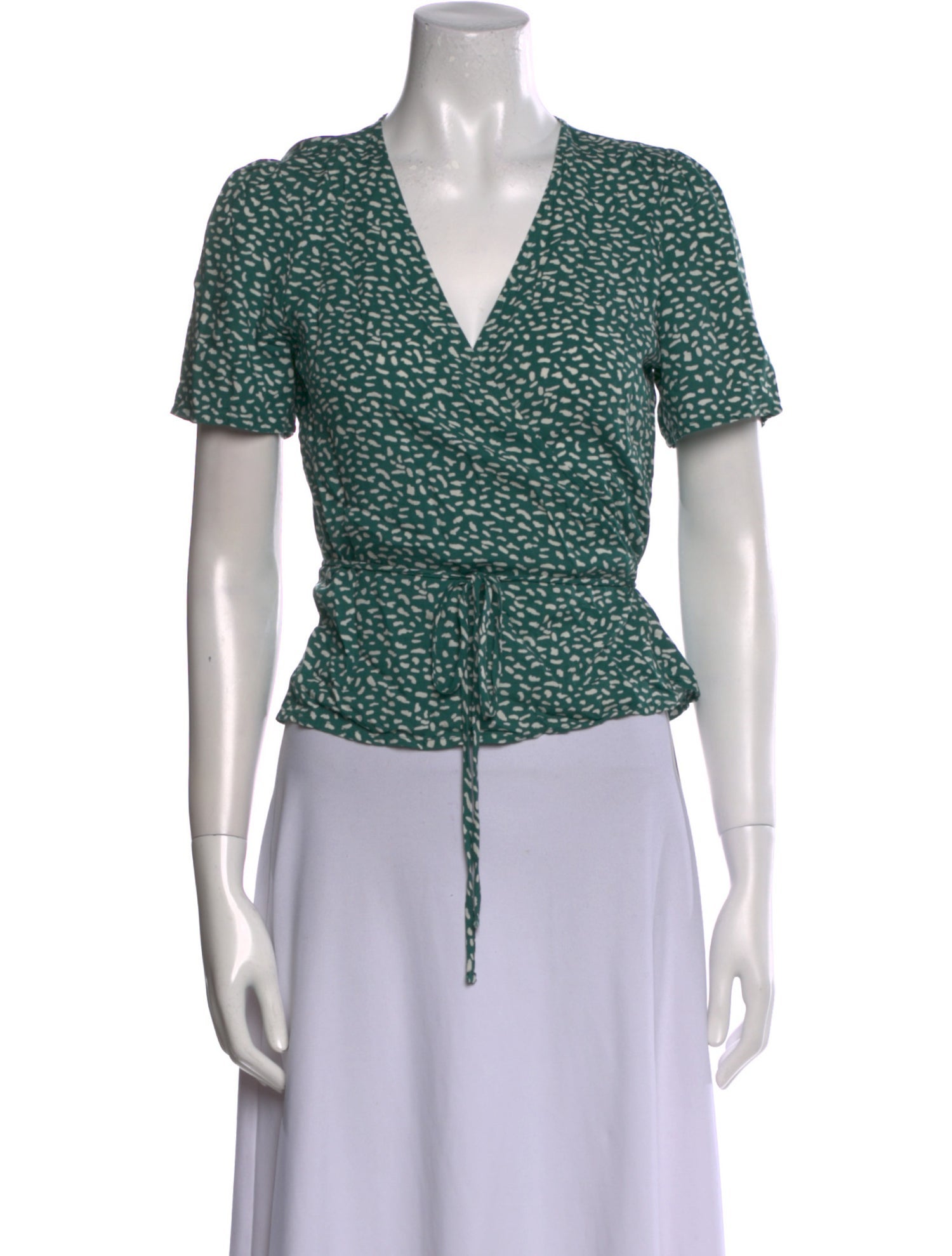 Reformation Printed V-Neck Crop Top