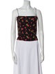 Reformation Floral Print Square Neckline Crop Top