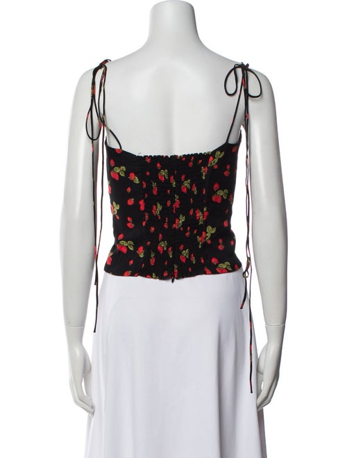 Reformation Floral Print Square Neckline Crop Top