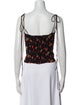 Reformation Floral Print Square Neckline Crop Top
