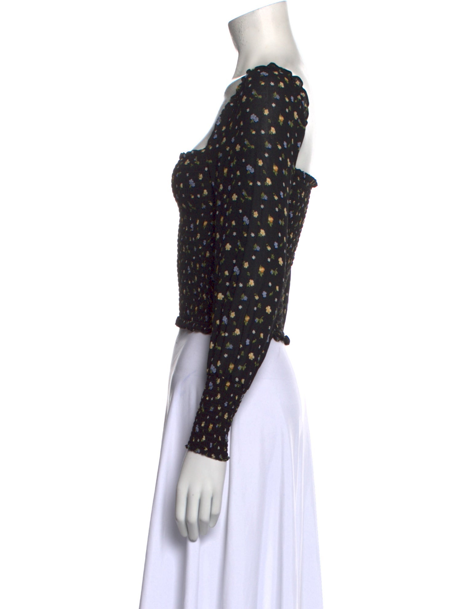 Reformation Floral Print Square Neckline Crop Top