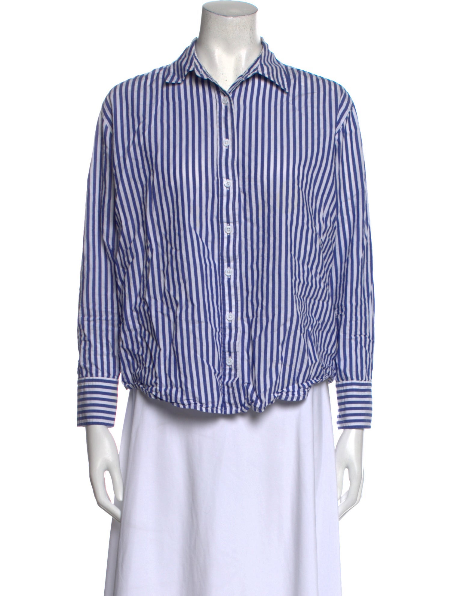 Reformation Striped Long Sleeve Button-Up Top
