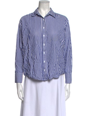 Reformation Striped Long Sleeve Button-Up Top