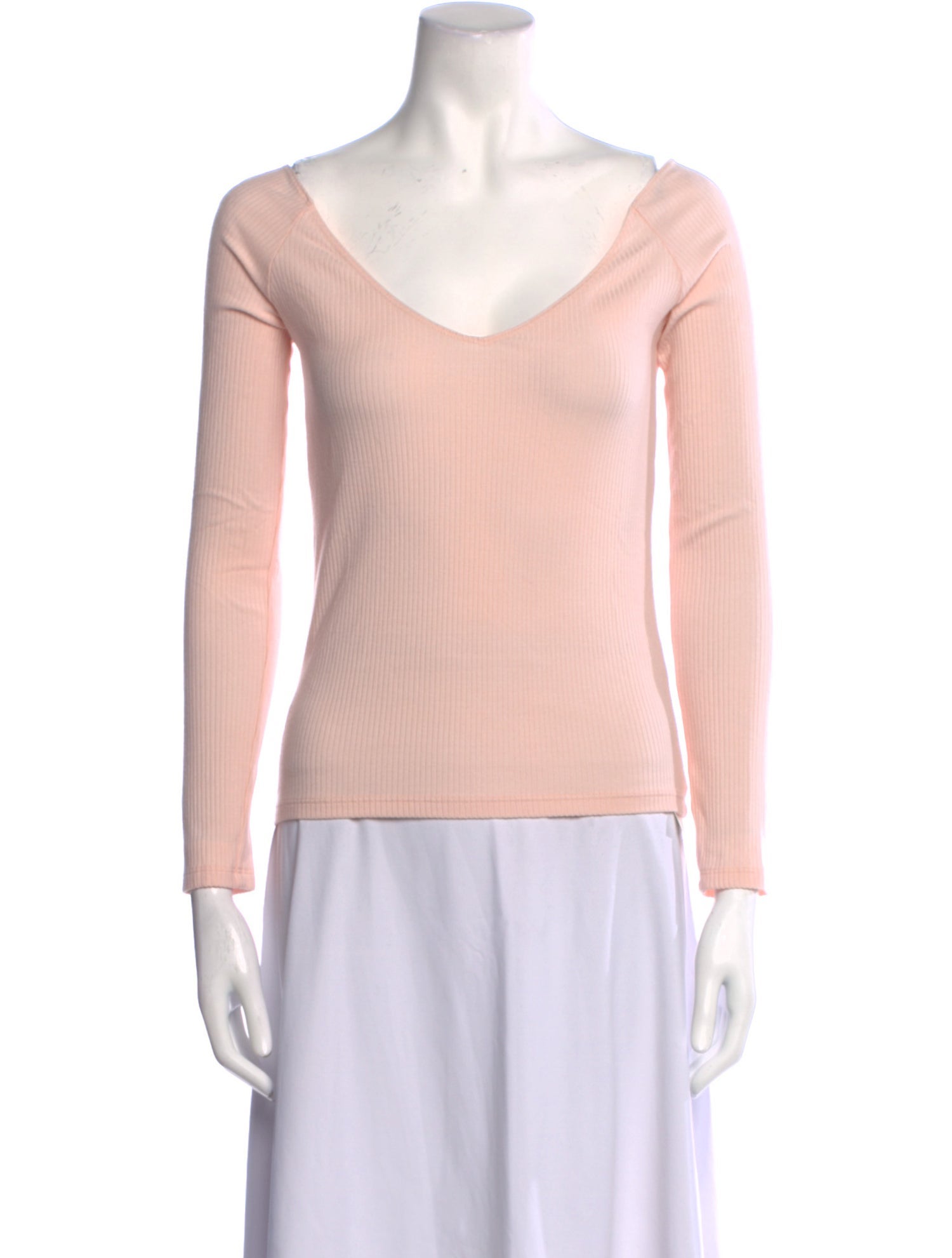 Reformation V-Neck Long Sleeve Top