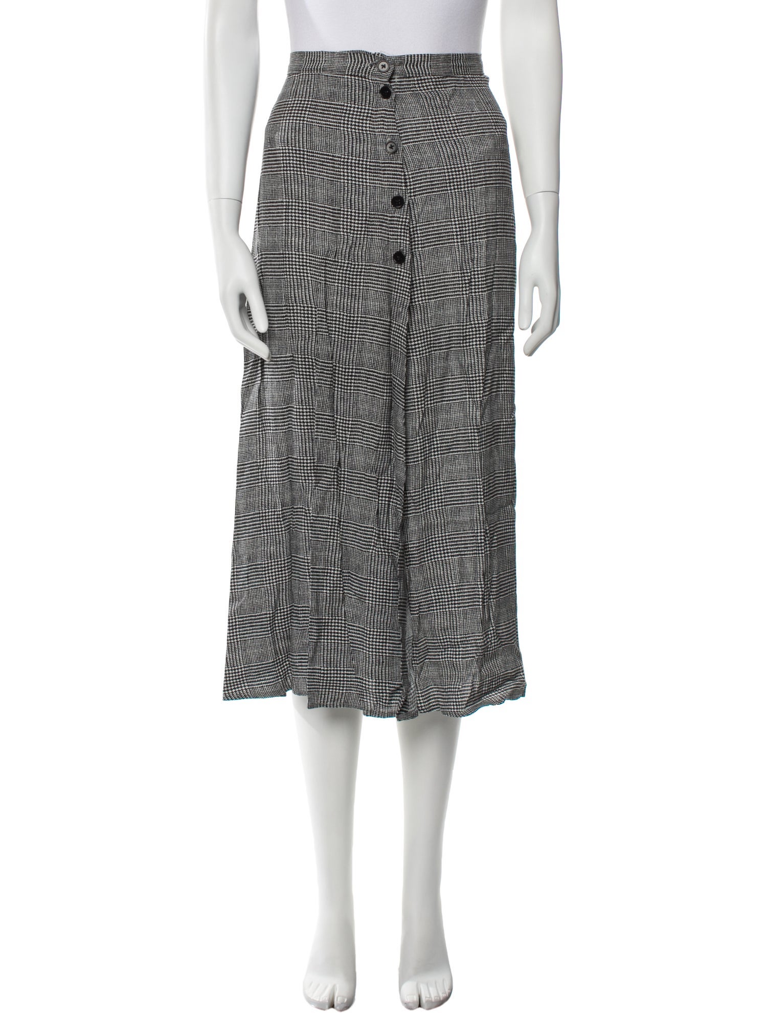 Reformation Plaid Print Midi Length Skirt