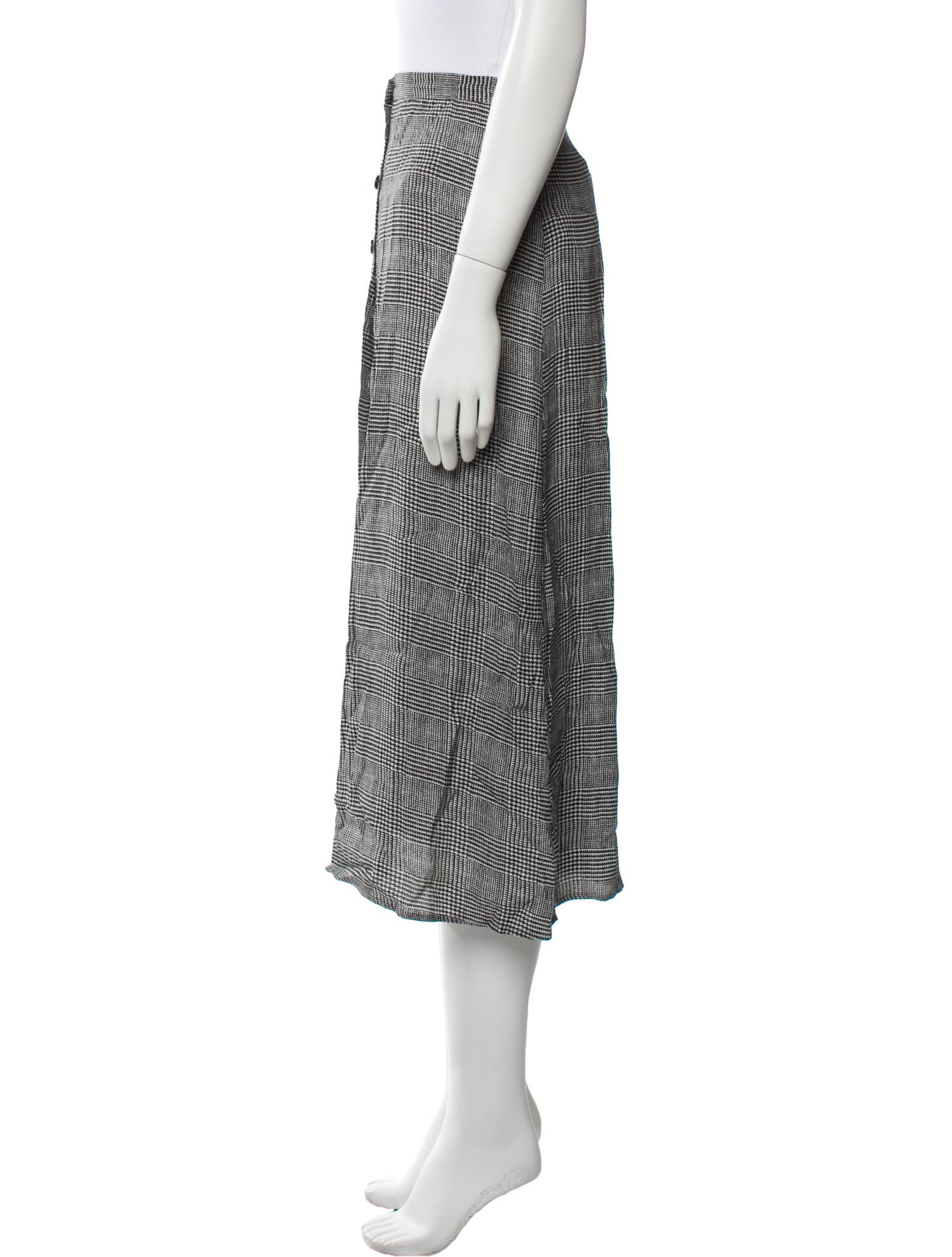 Reformation Plaid Print Midi Length Skirt