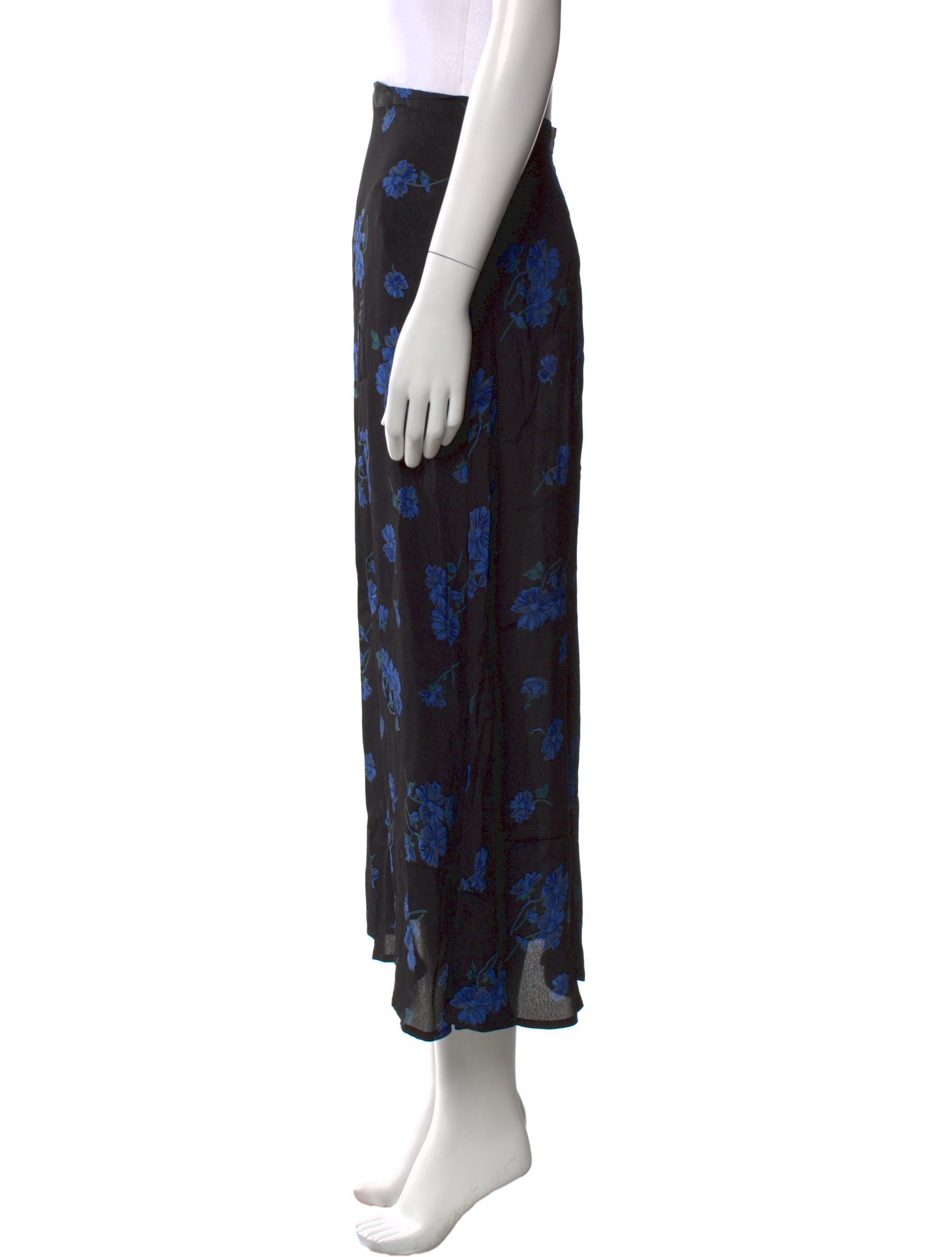 Reformation Floral Print Midi Length Skirt