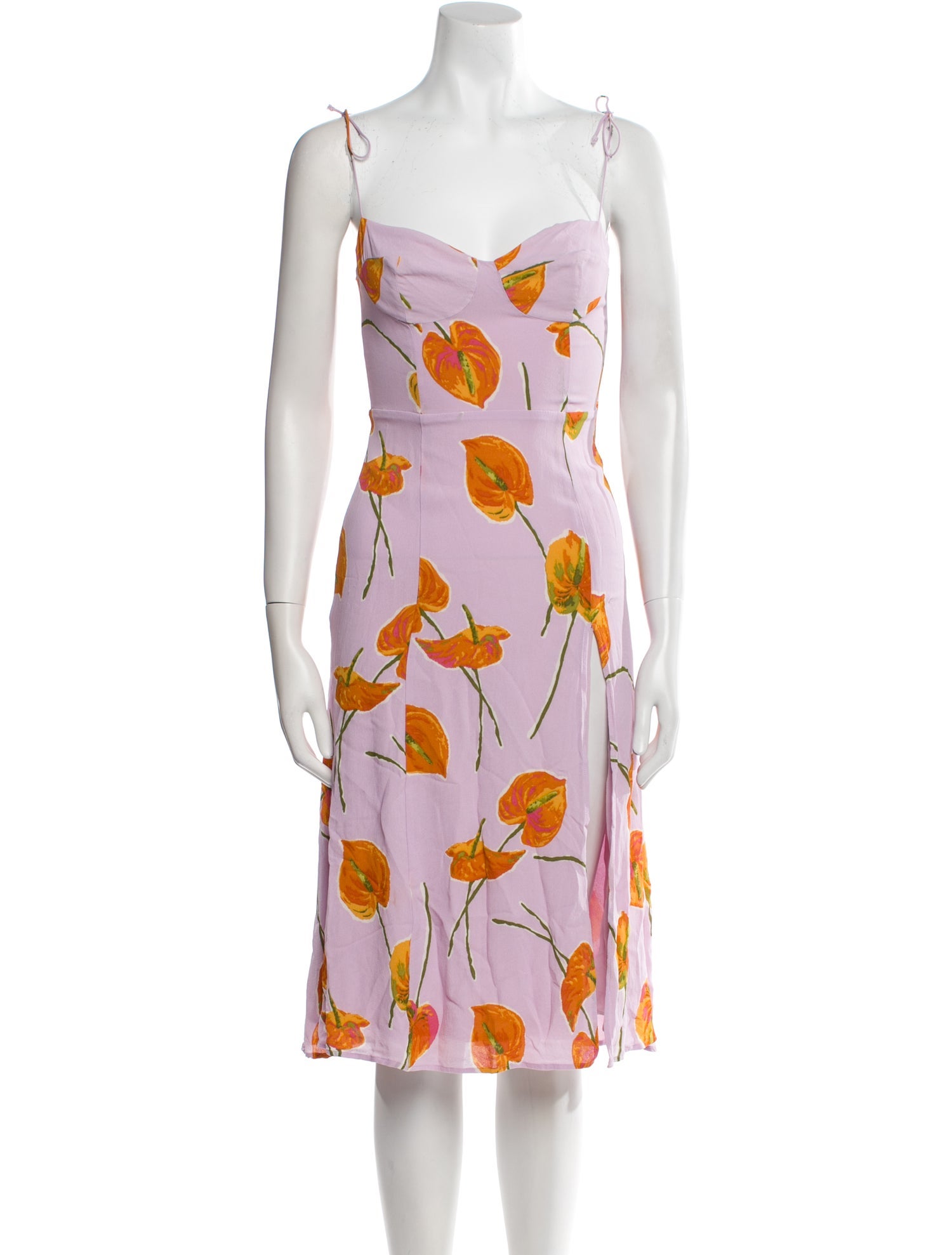 Reformation Floral Print Midi Length Dress