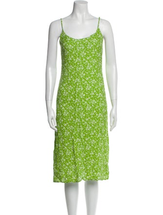 Reformation Floral Print Knee-Length Dress