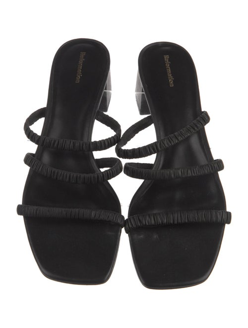 Reformation Leather Ruffle Embellishment Slides
