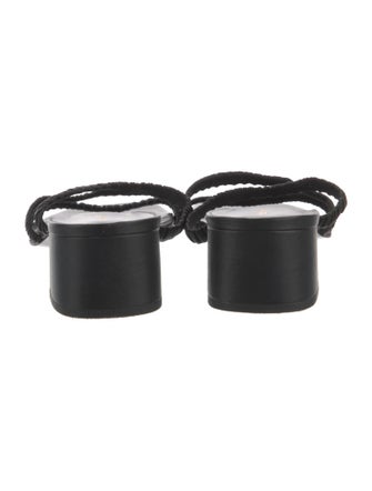 Reformation Leather Ruffle Embellishment Slides