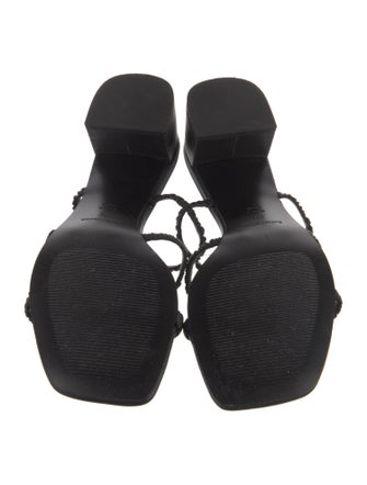 Reformation Leather Ruffle Embellishment Slides