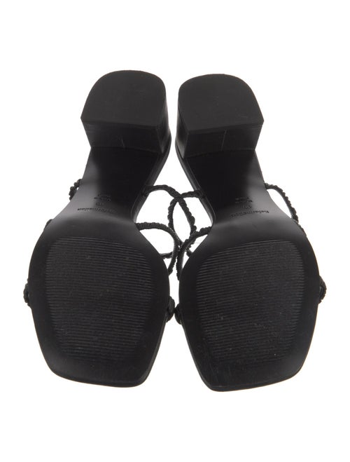 Reformation Leather Ruffle Embellishment Slides