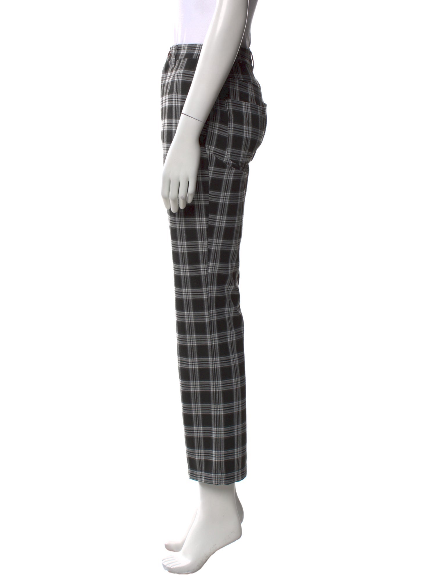 Reformation Plaid Print Straight Leg Pants