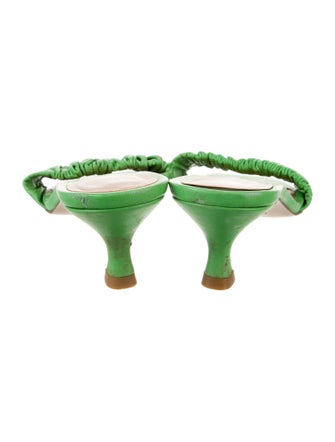 Reformation Leather Ruffle Embellishment Slides