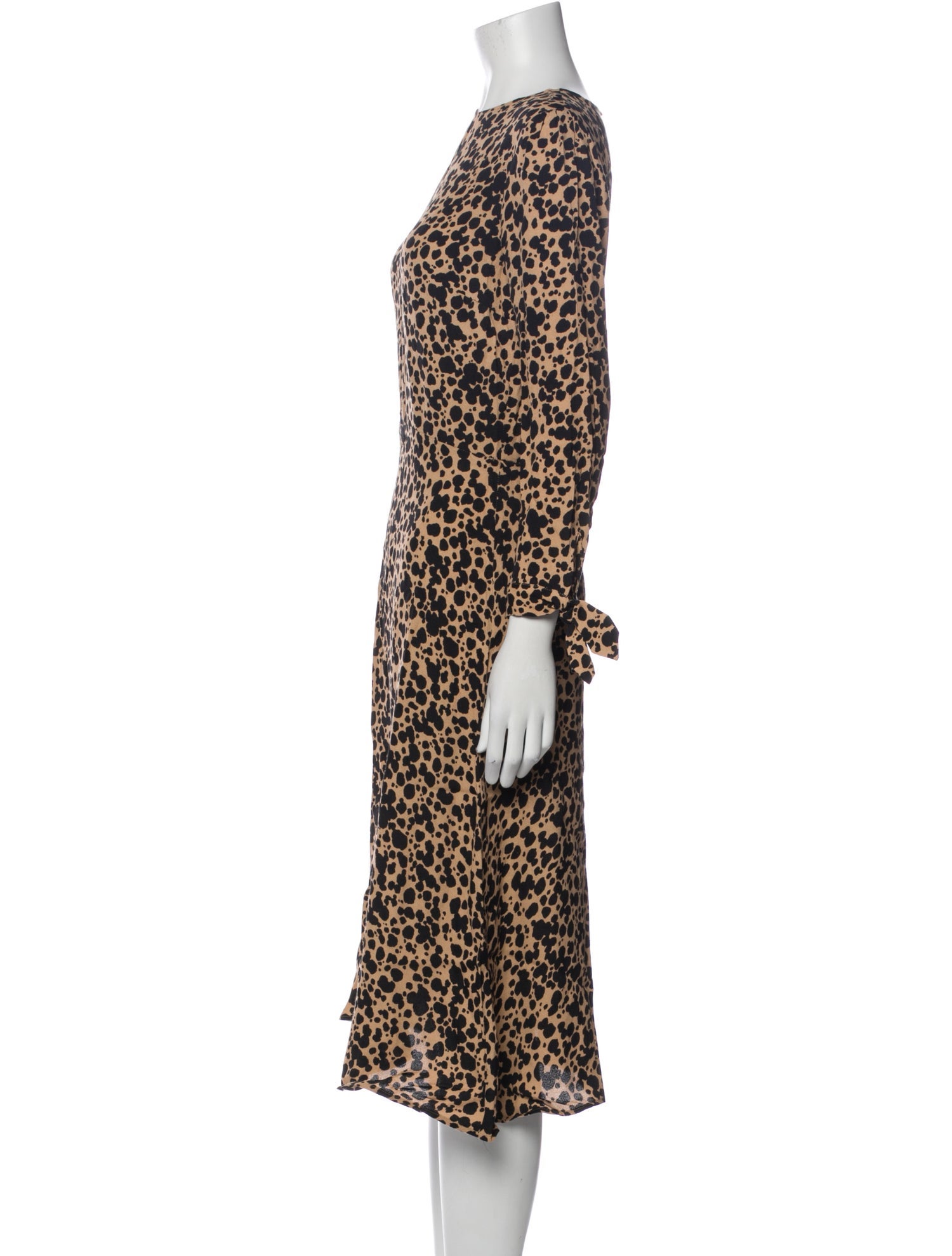 Reformation Animal Print Midi Length Dress