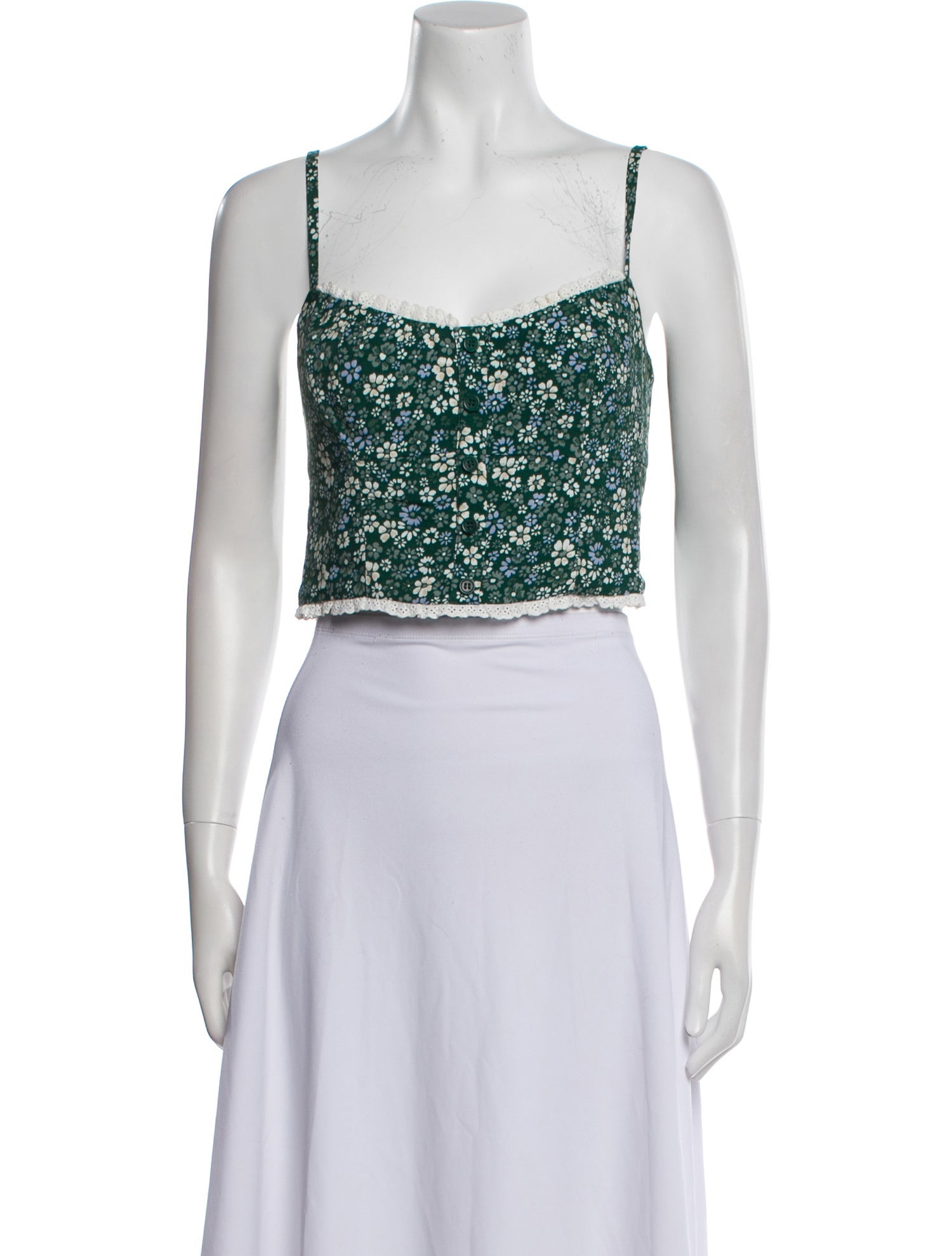 Reformation Linen Printed Crop Top