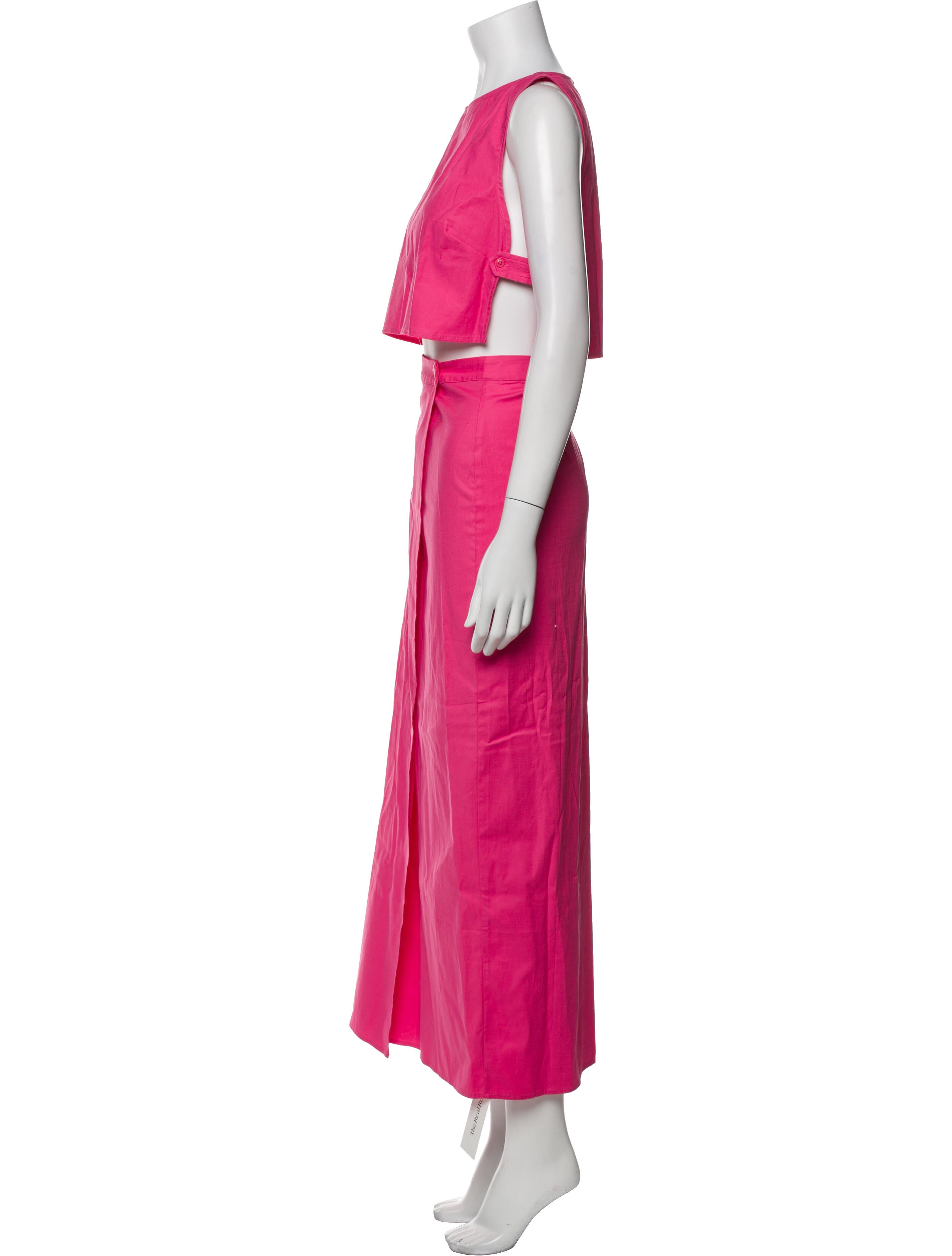 Reformation Linen Keyhole Accent Skirt Set