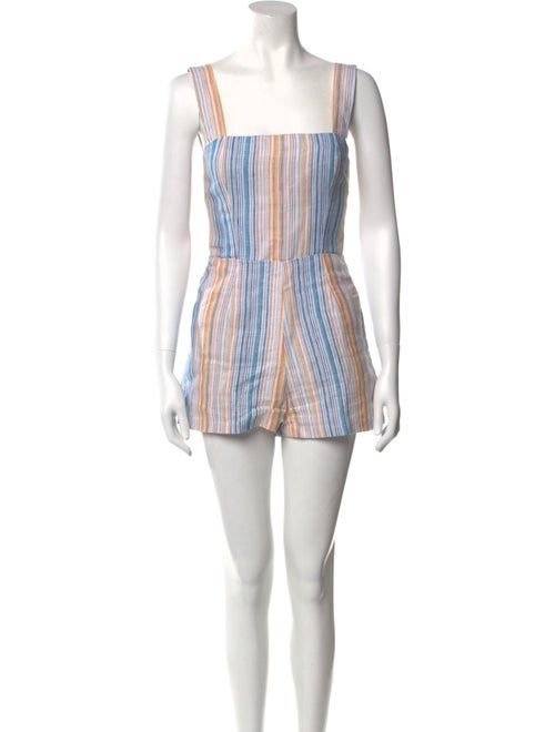 Reformation Linen Striped Romper