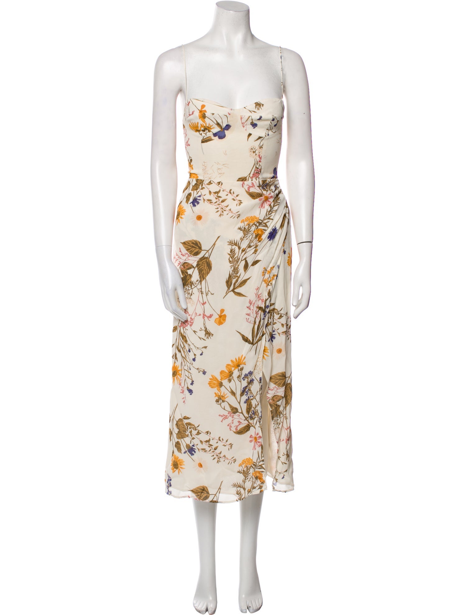 Reformation Floral Print Midi Length Dress