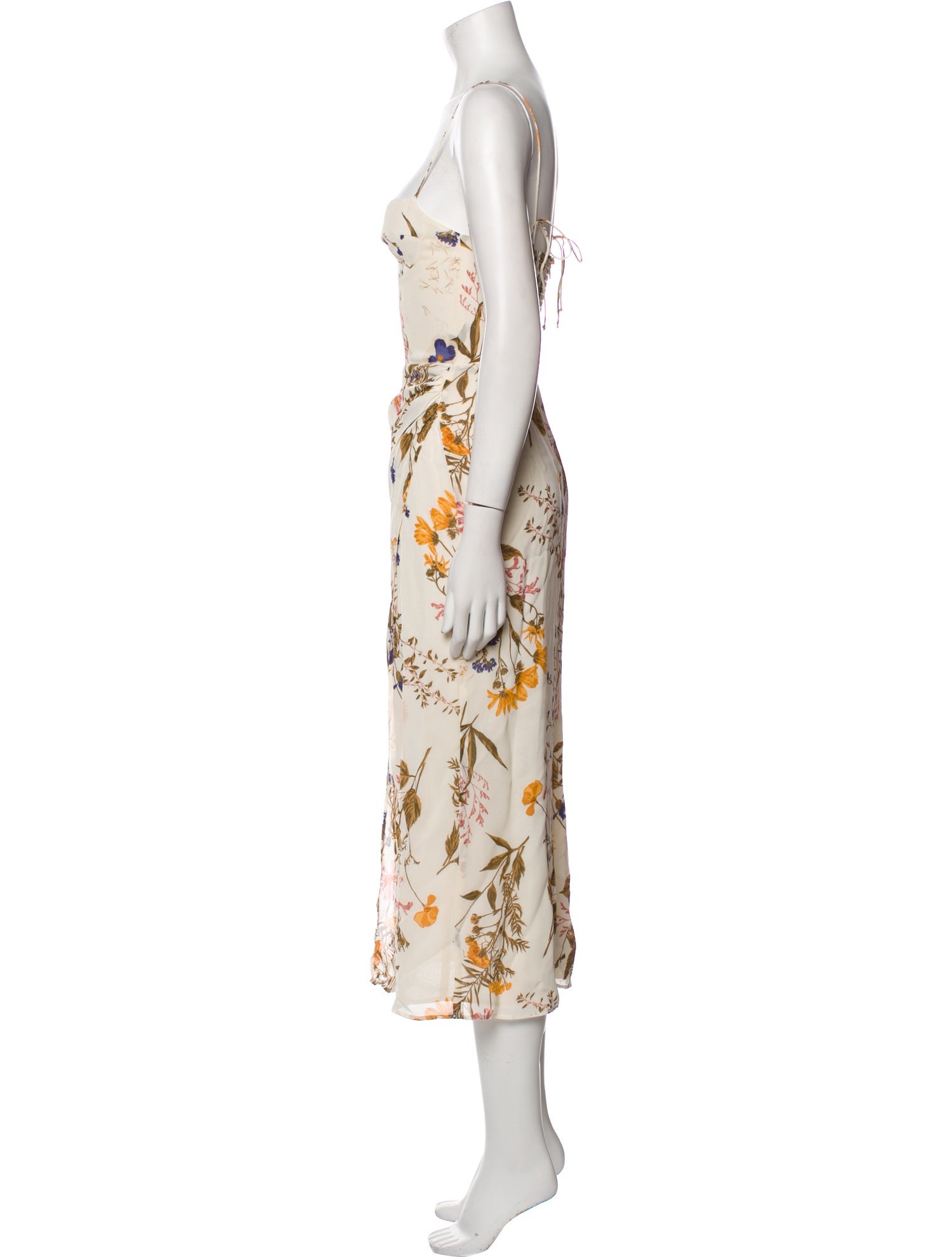 Reformation Floral Print Midi Length Dress