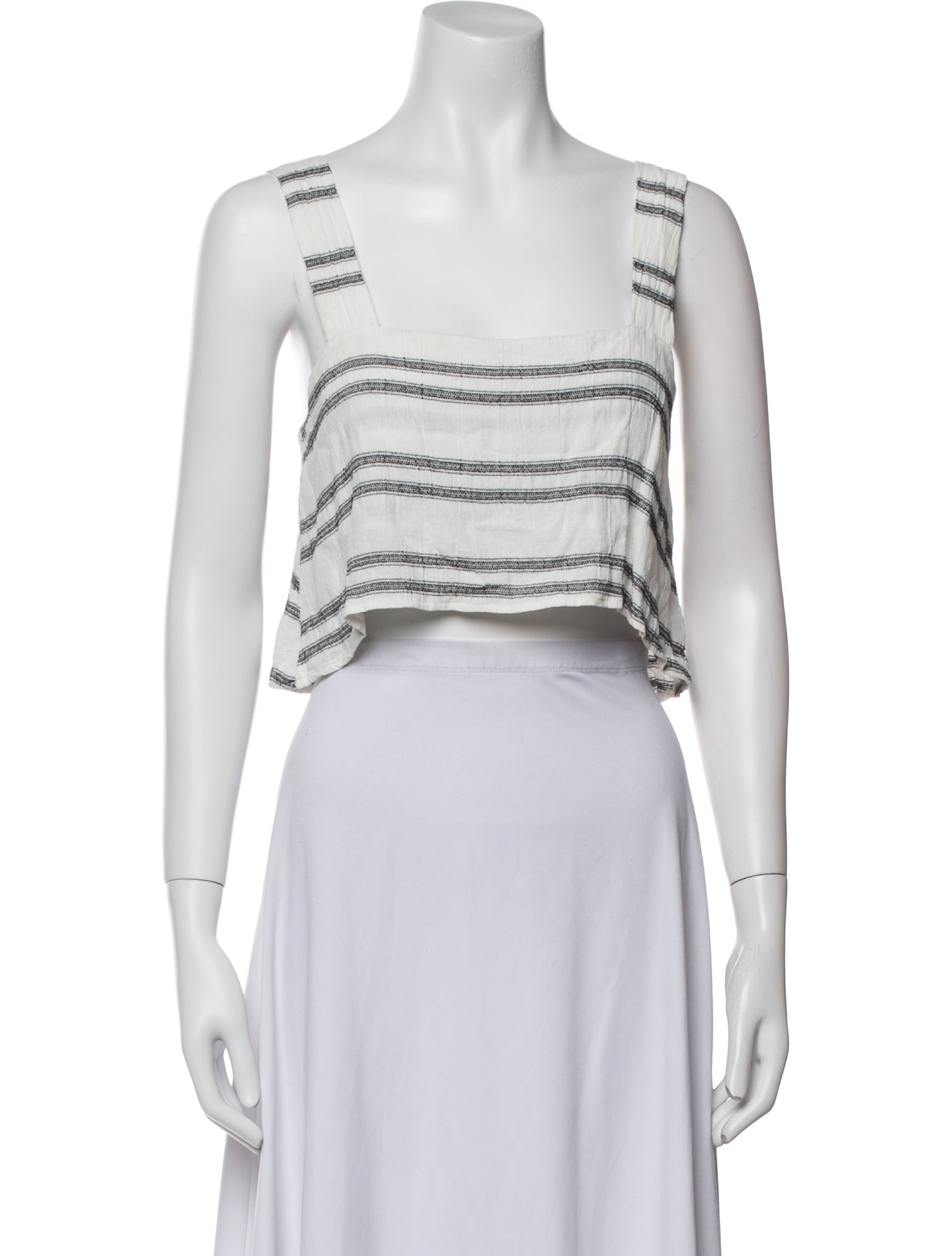 Reformation Striped Square Neckline Crop Top