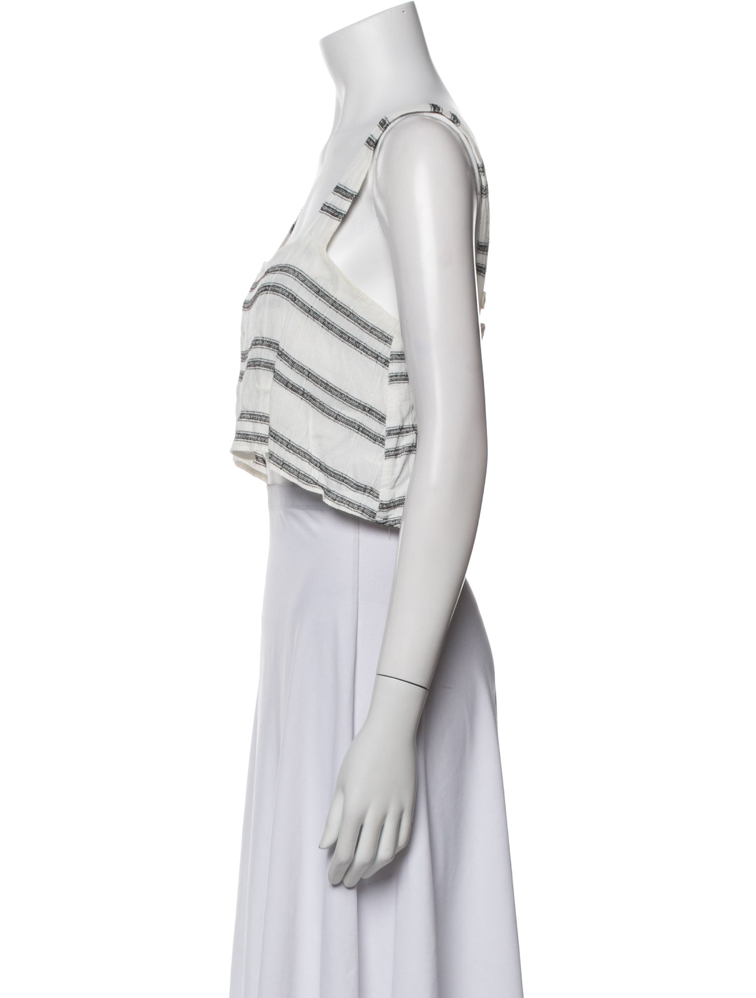 Reformation Striped Square Neckline Crop Top